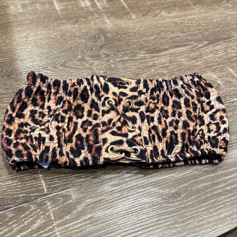Leopard Print Kids Swim Top